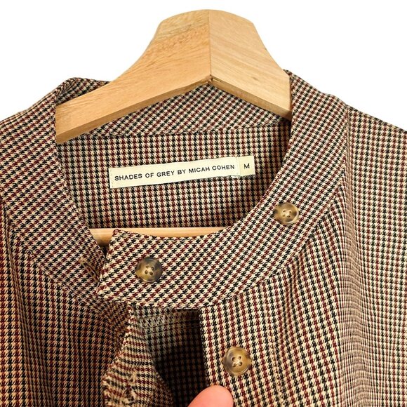 Shades of Grey by Micah Cohen Houndstooth Designer Med Tan Dress Prairie Modest - Picture 3 of 16